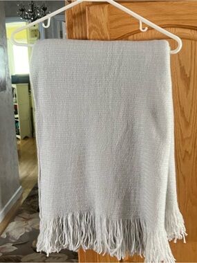 Classic White Fringe Scarf / shawl